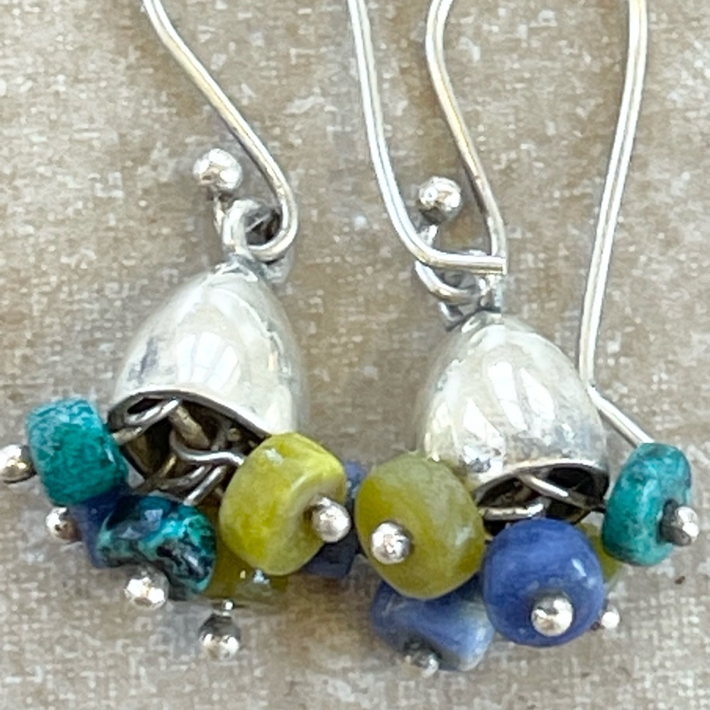 Precious Artisan made Sterling Silver Bell Drop Earrings! - Picture 5 of 7